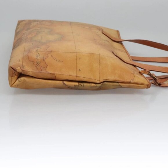 PRIMA CLASSE Hand Bag Leather PVC Beige Brown gold Auth - Picture 13 of 16